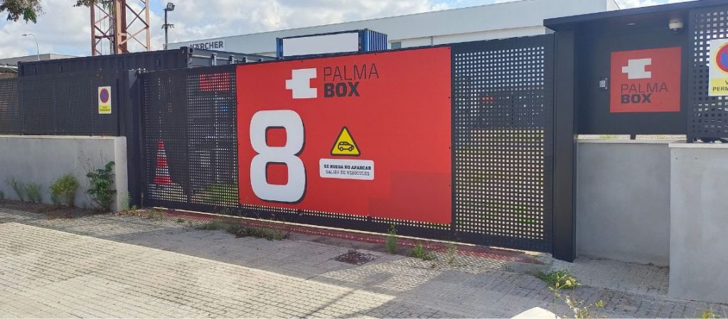 PalmaBox container yard entrance at Calle Ca na Vinagre 8, Palma de Mallorca